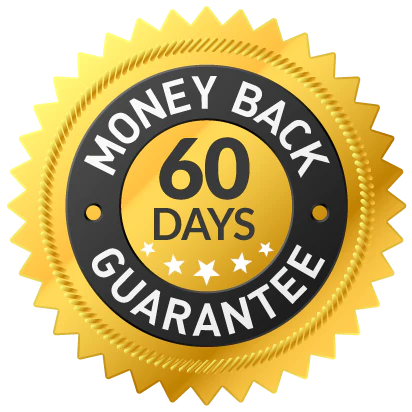 Seller-advertised 60-day money-back guarantee badge